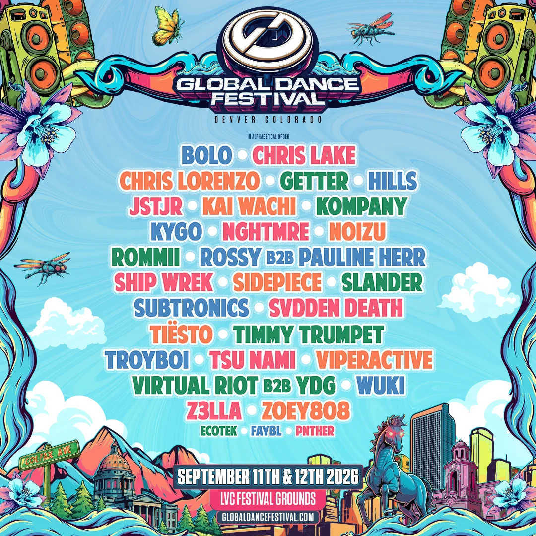 Official Global Dance Festival: Denver, 2026 lineup poster