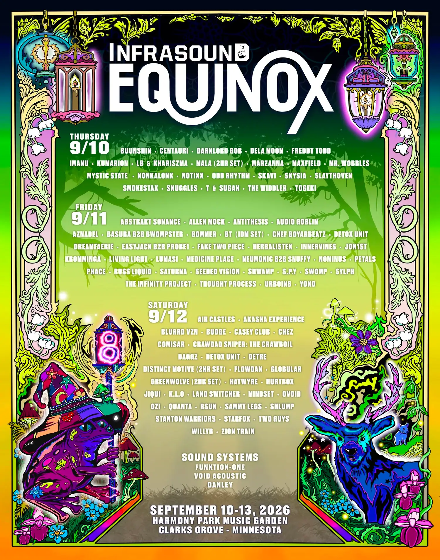 Official Infrasound Equinox: Minnesota: Equinox, 2026 lineup poster